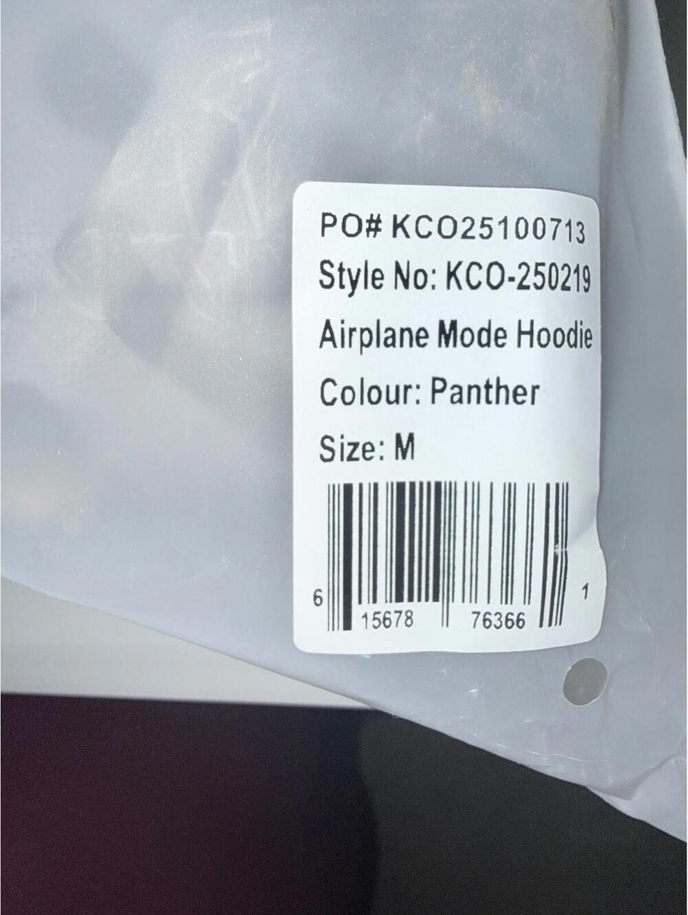 Comfrt Airplane Mode Hoodie Color Panther Size M New In Bag MSRP $140 #2 - Picture 3 of 11